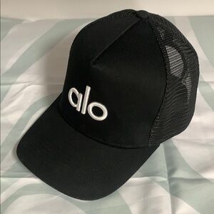 ALO Yoga Black Mesh Trucker Hat